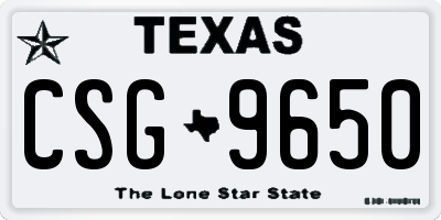 TX license plate CSG9650
