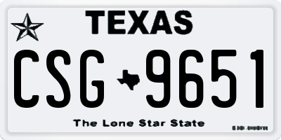 TX license plate CSG9651