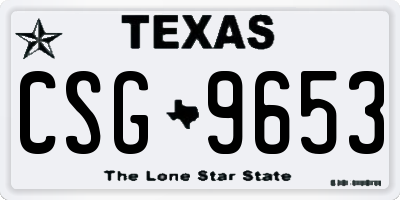 TX license plate CSG9653
