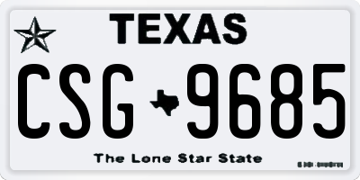 TX license plate CSG9685