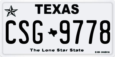 TX license plate CSG9778