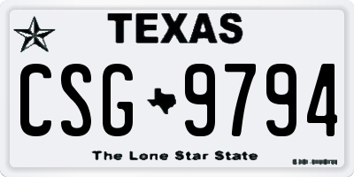 TX license plate CSG9794