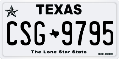 TX license plate CSG9795