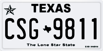 TX license plate CSG9811