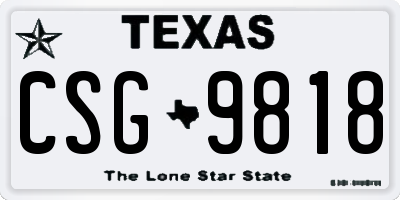 TX license plate CSG9818