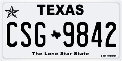 TX license plate CSG9842