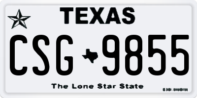 TX license plate CSG9855