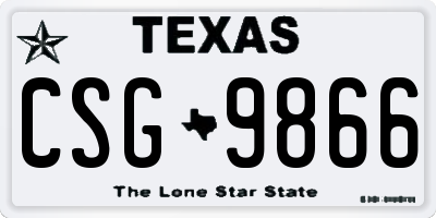 TX license plate CSG9866