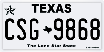 TX license plate CSG9868
