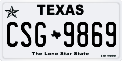 TX license plate CSG9869