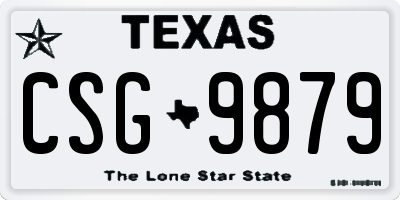 TX license plate CSG9879