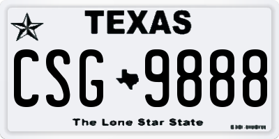TX license plate CSG9888