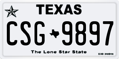 TX license plate CSG9897