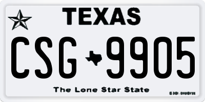 TX license plate CSG9905