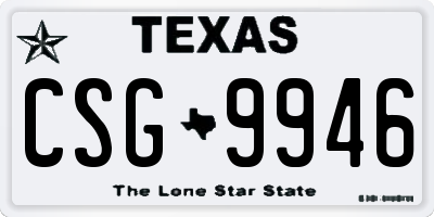 TX license plate CSG9946
