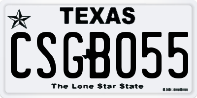 TX license plate CSGB055