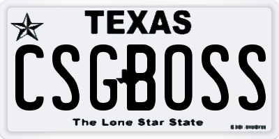 TX license plate CSGBOSS