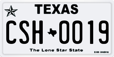 TX license plate CSH0019