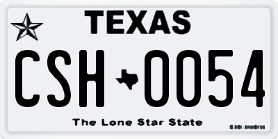 TX license plate CSH0054