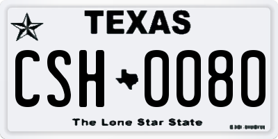 TX license plate CSH0080