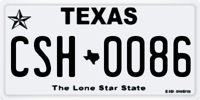 TX license plate CSH0086