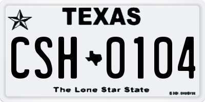 TX license plate CSH0104