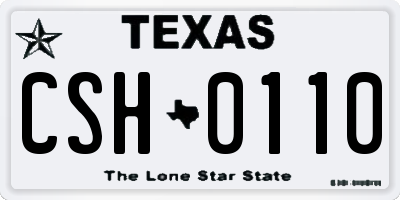 TX license plate CSH0110