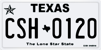 TX license plate CSH0120