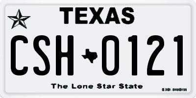 TX license plate CSH0121