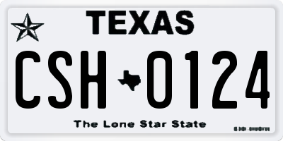 TX license plate CSH0124