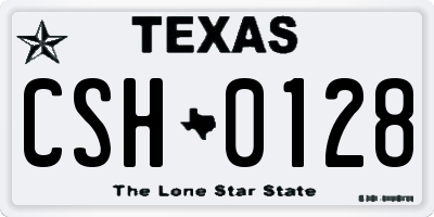 TX license plate CSH0128