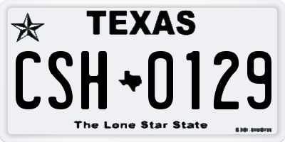 TX license plate CSH0129