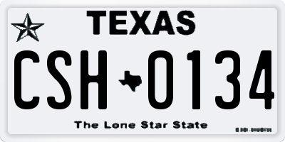 TX license plate CSH0134