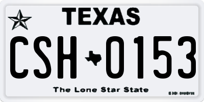 TX license plate CSH0153