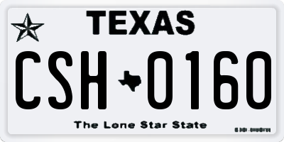 TX license plate CSH0160