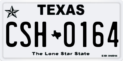 TX license plate CSH0164