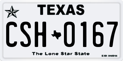 TX license plate CSH0167