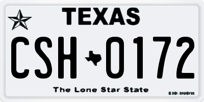 TX license plate CSH0172