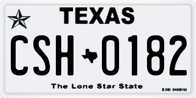 TX license plate CSH0182