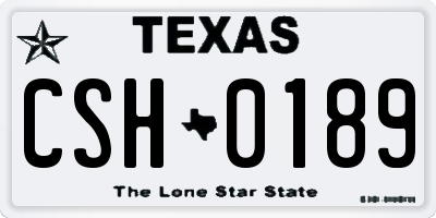 TX license plate CSH0189