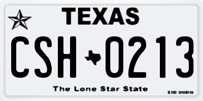 TX license plate CSH0213