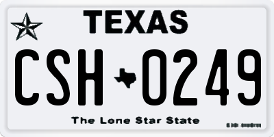 TX license plate CSH0249