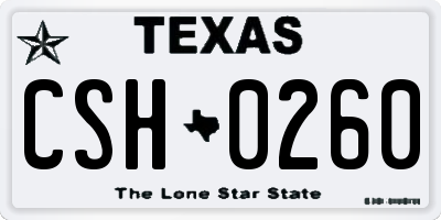 TX license plate CSH0260