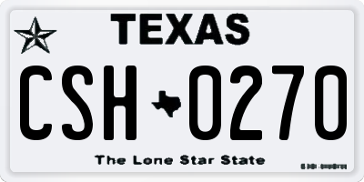 TX license plate CSH0270
