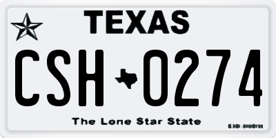 TX license plate CSH0274