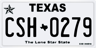 TX license plate CSH0279