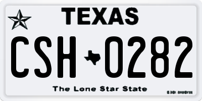 TX license plate CSH0282