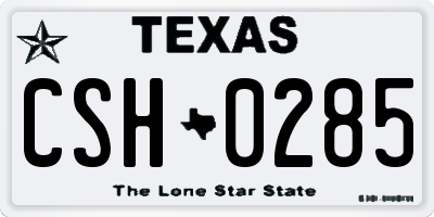 TX license plate CSH0285