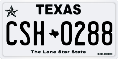 TX license plate CSH0288