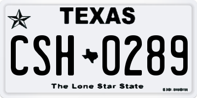 TX license plate CSH0289